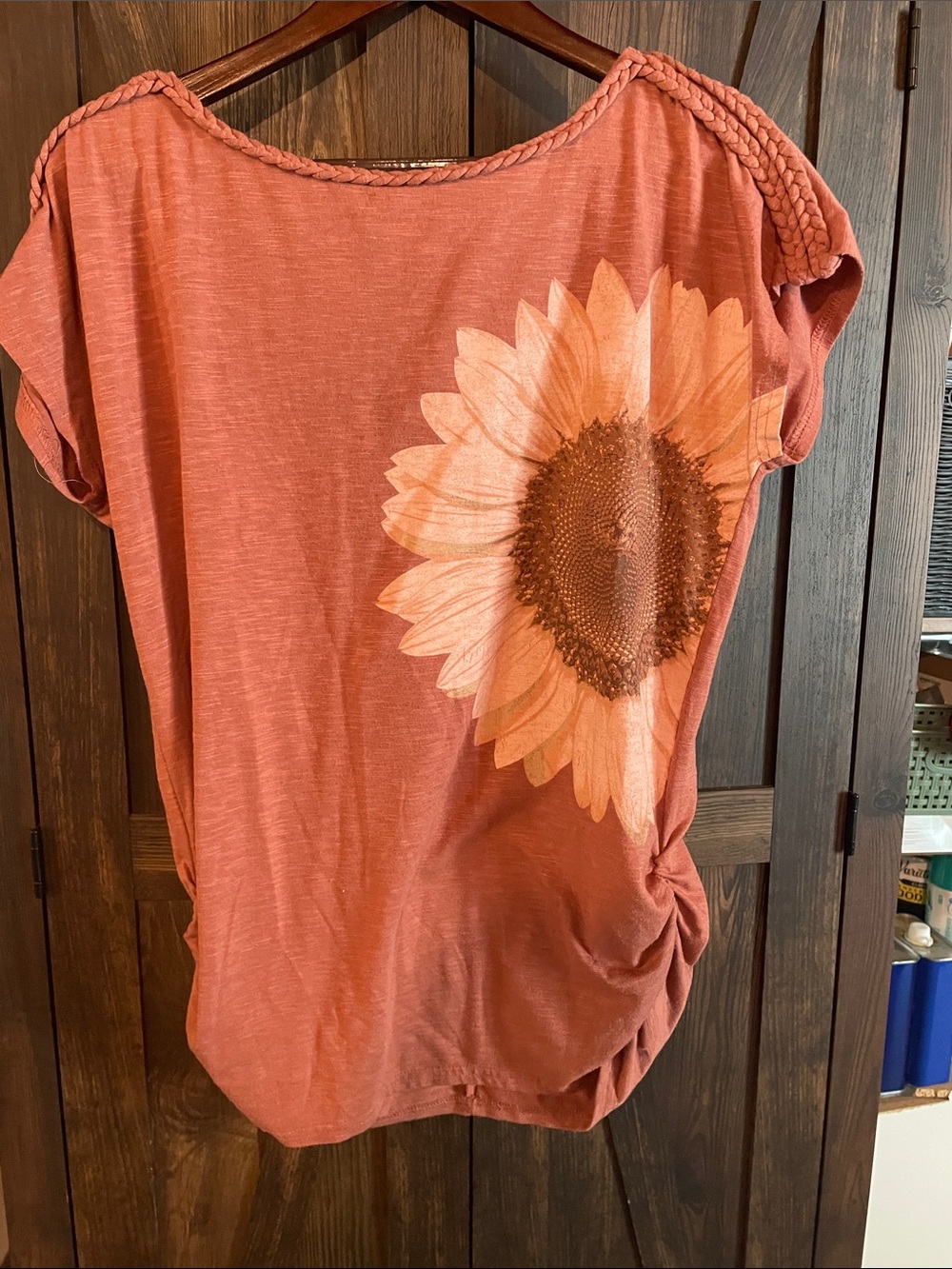 Maurices Rust Sunflower Accent Short Sleeve Tee